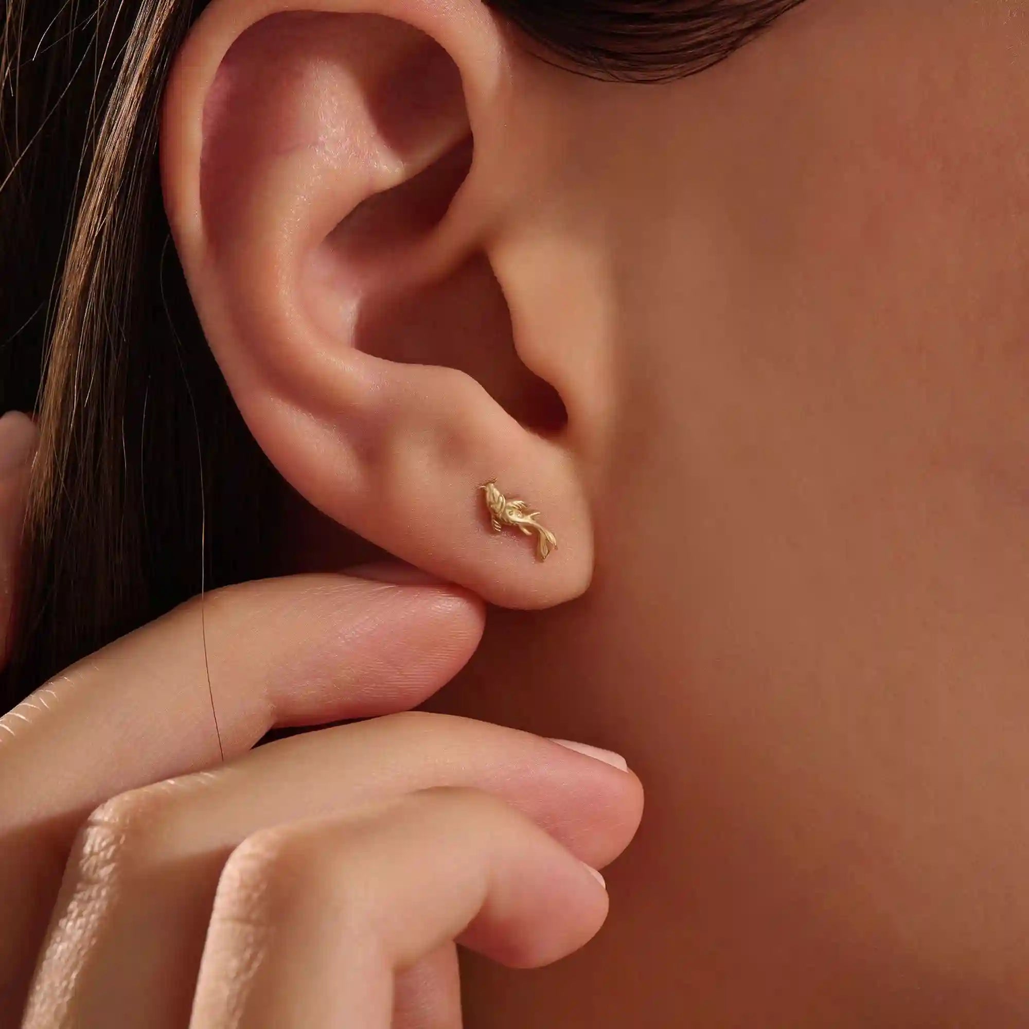 14K SOLID GOLD UNISEX KOI FISH PIERCING