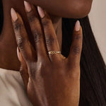 14k solid gold trio moissanite leaf wedding ring for women