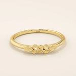 14K SOLID GOLD NATURE INSPIRED LEAF WEDDING STACKING RING FOR WOMEN