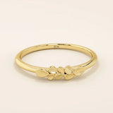 14K SOLID GOLD NATURE INSPIRED LEAF WEDDING STACKING RING FOR WOMEN