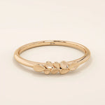 14K SOLID GOLD NATURE INSPIRED LEAF WEDDING STACKING RING FOR WOMEN
