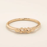 14K SOLID GOLD NATURE INSPIRED LEAF WEDDING STACKING RING FOR WOMEN