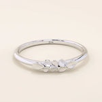 14K SOLID GOLD NATURE INSPIRED LEAF WEDDING STACKING RING FOR WOMEN