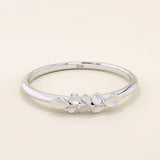 14K SOLID GOLD NATURE INSPIRED LEAF WEDDING STACKING RING FOR WOMEN