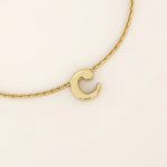 14k solid gold moving letter alphabet bracelet for women