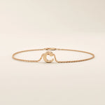 14k solid gold moving letter alphabet bracelet for women