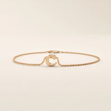 14k solid gold moving letter alphabet bracelet for women