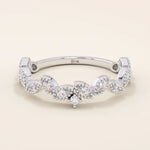 14k solid gold marquise cut leaf vine stackable wedding ring for women