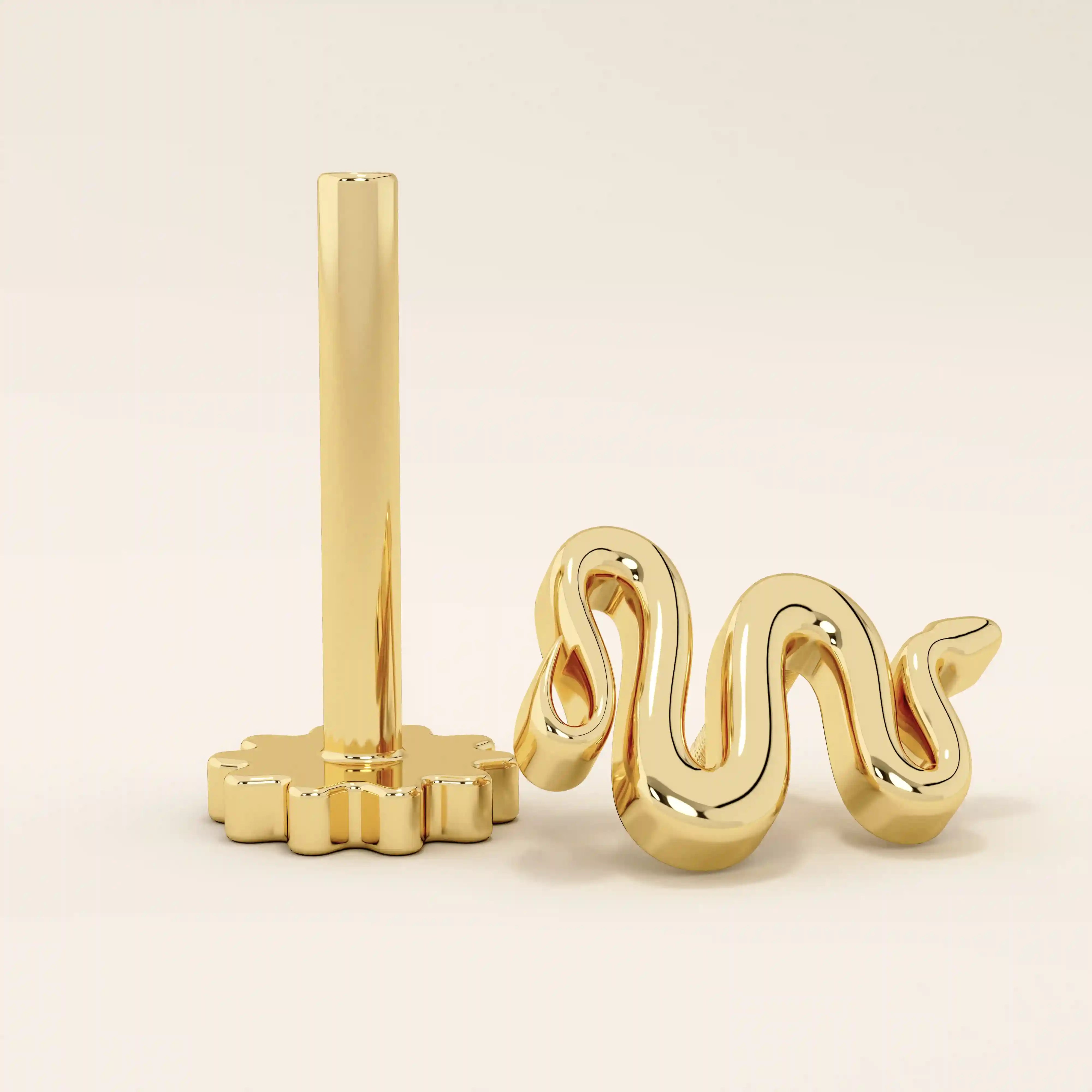 unisex MINIMALIST SNAKE PIERCING in 14k solid gold