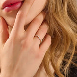 14k solid gold mixed cut princess and round moissanite stones wedding ring for women