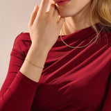 14k solid rose white yellow gold beaded chain necklace for women