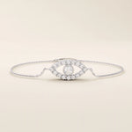 14k solid gold pave tiny moissanite stones evil eye bracelet for women