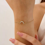 MOON CHARM BRACELET IN 14K SOLID GOLD