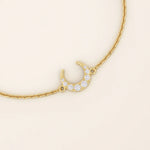 MOON CHARM BRACELET IN 14K SOLID GOLD