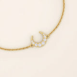MOON CHARM BRACELET IN 14K SOLID GOLD