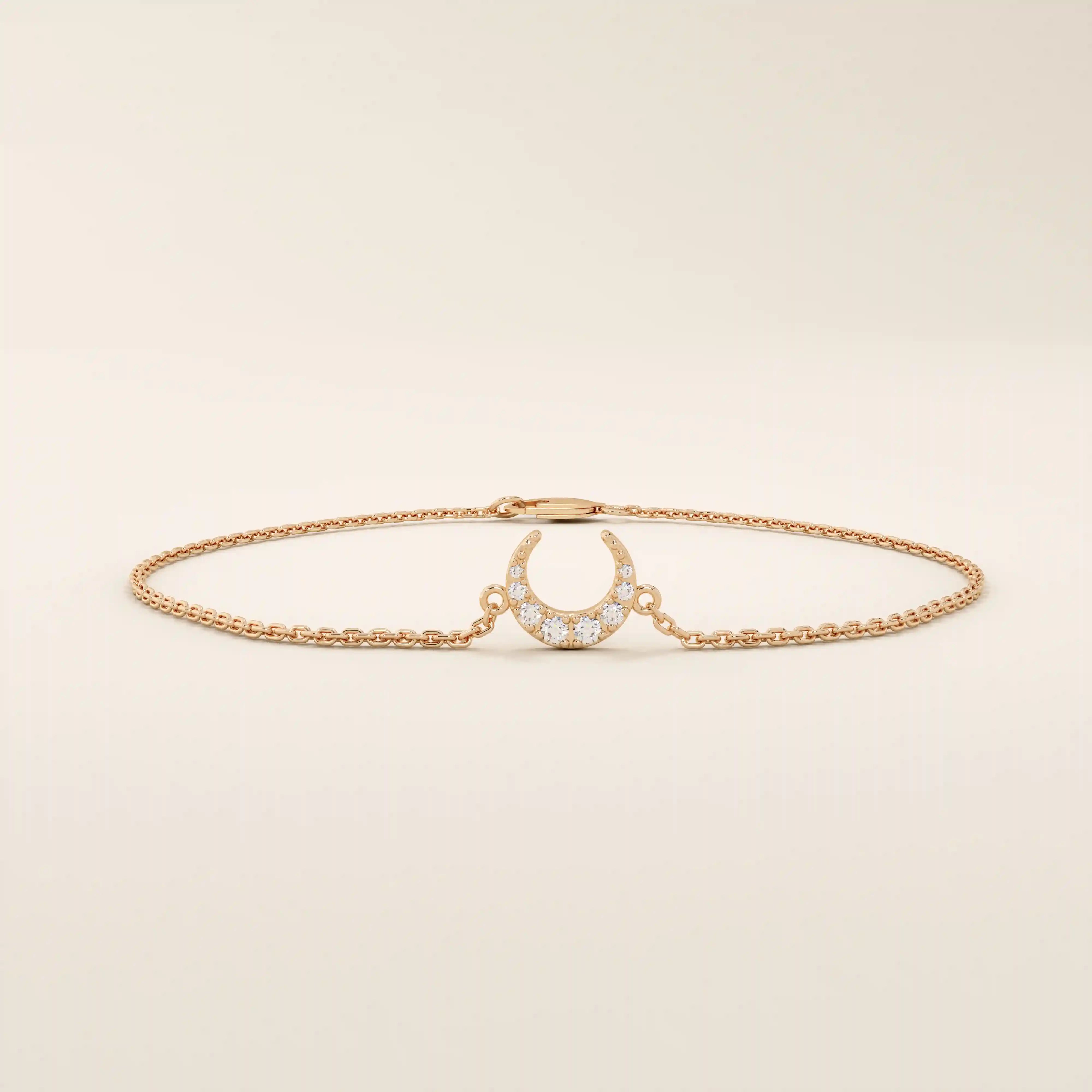 MOON CHARM BRACELET IN 14K SOLID GOLD