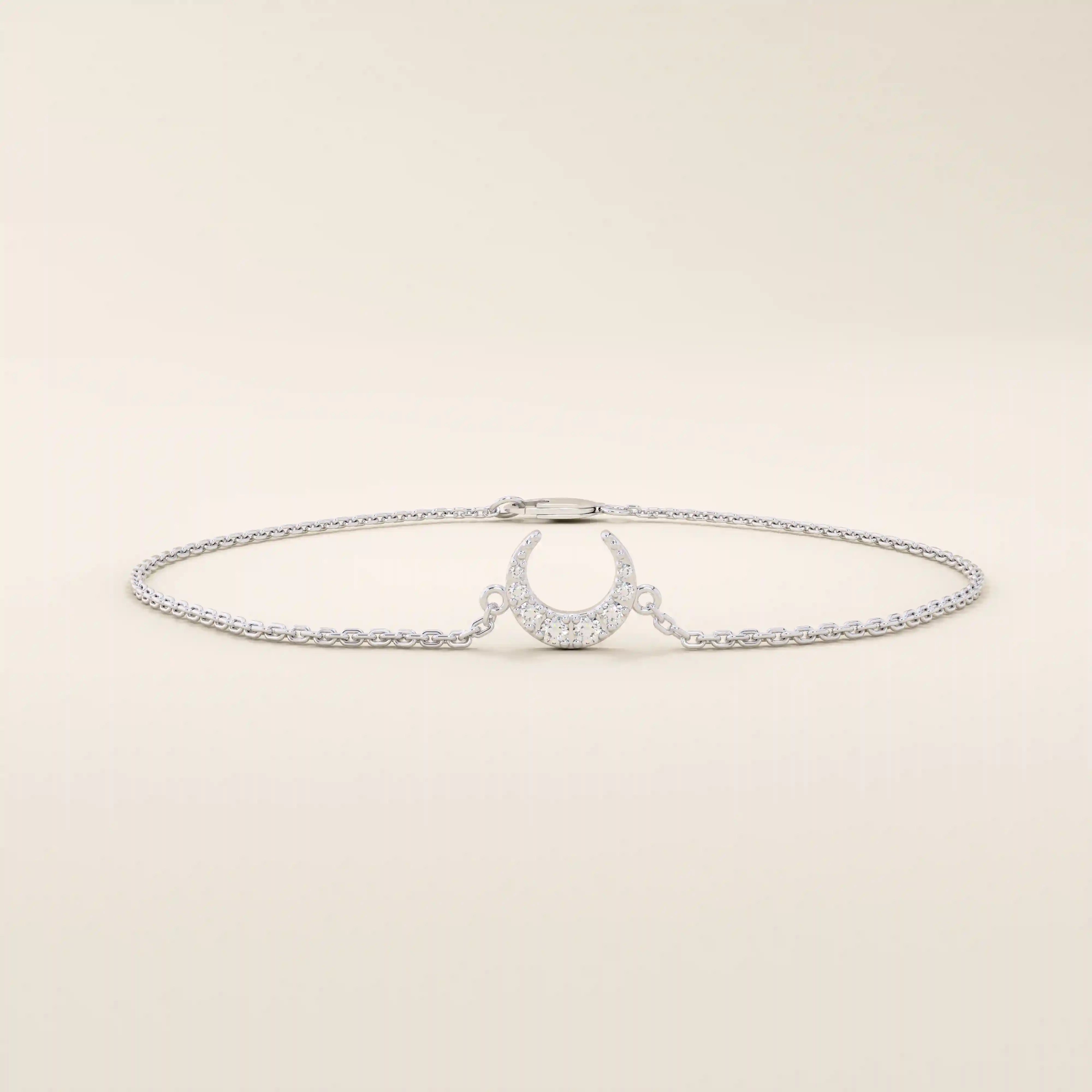 MOON CHARM BRACELET IN 14K SOLID GOLD