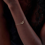 MOON CHARM BRACELET IN 14K SOLID GOLD
