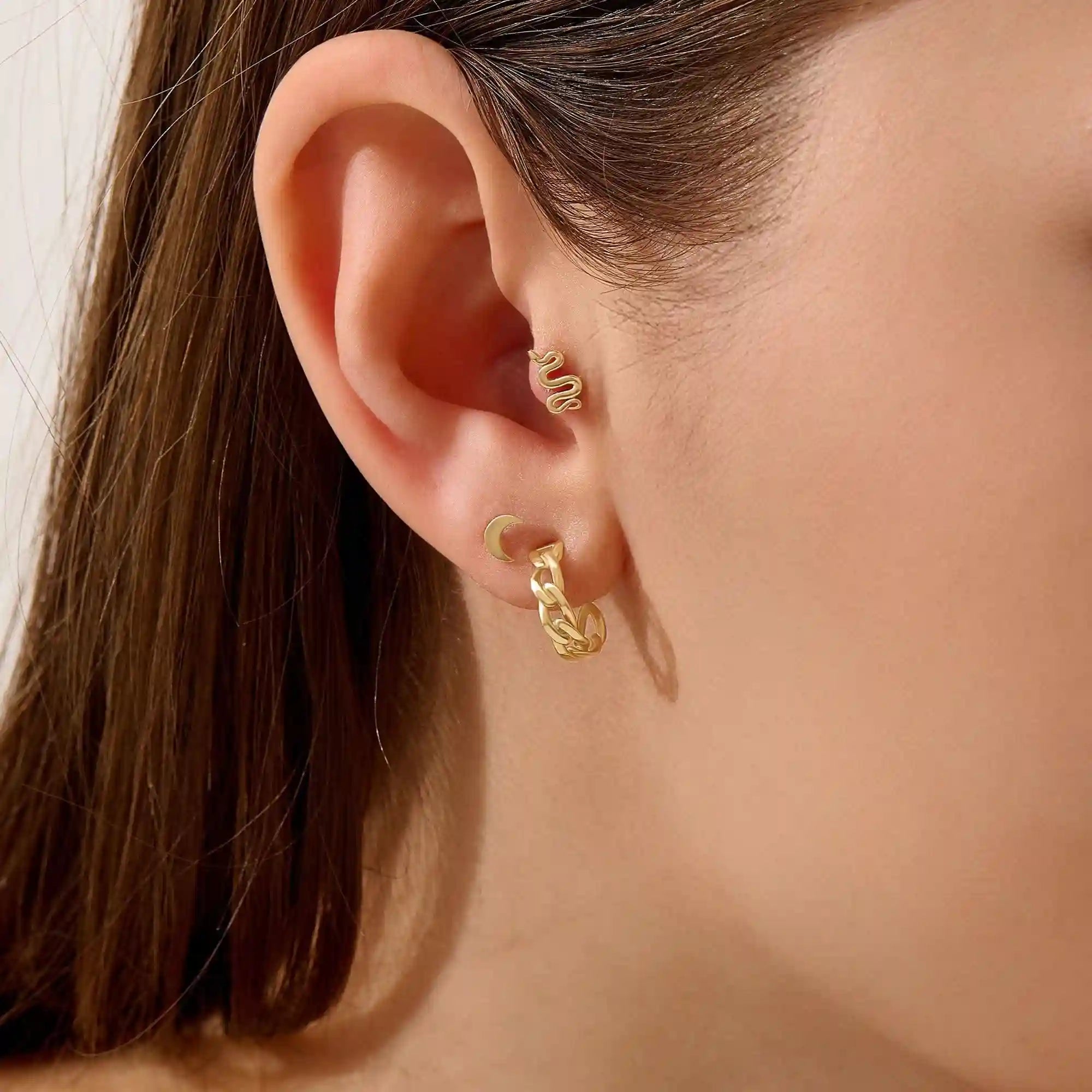 CRESCENT MOON PIERCING IN 14K SOLID GOLD