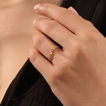 14k solid gold crescent moon and star tiny moissanite stacking wedding ring for women