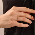 14k solid gold crescent moon and star tiny moissanite stacking wedding ring for women