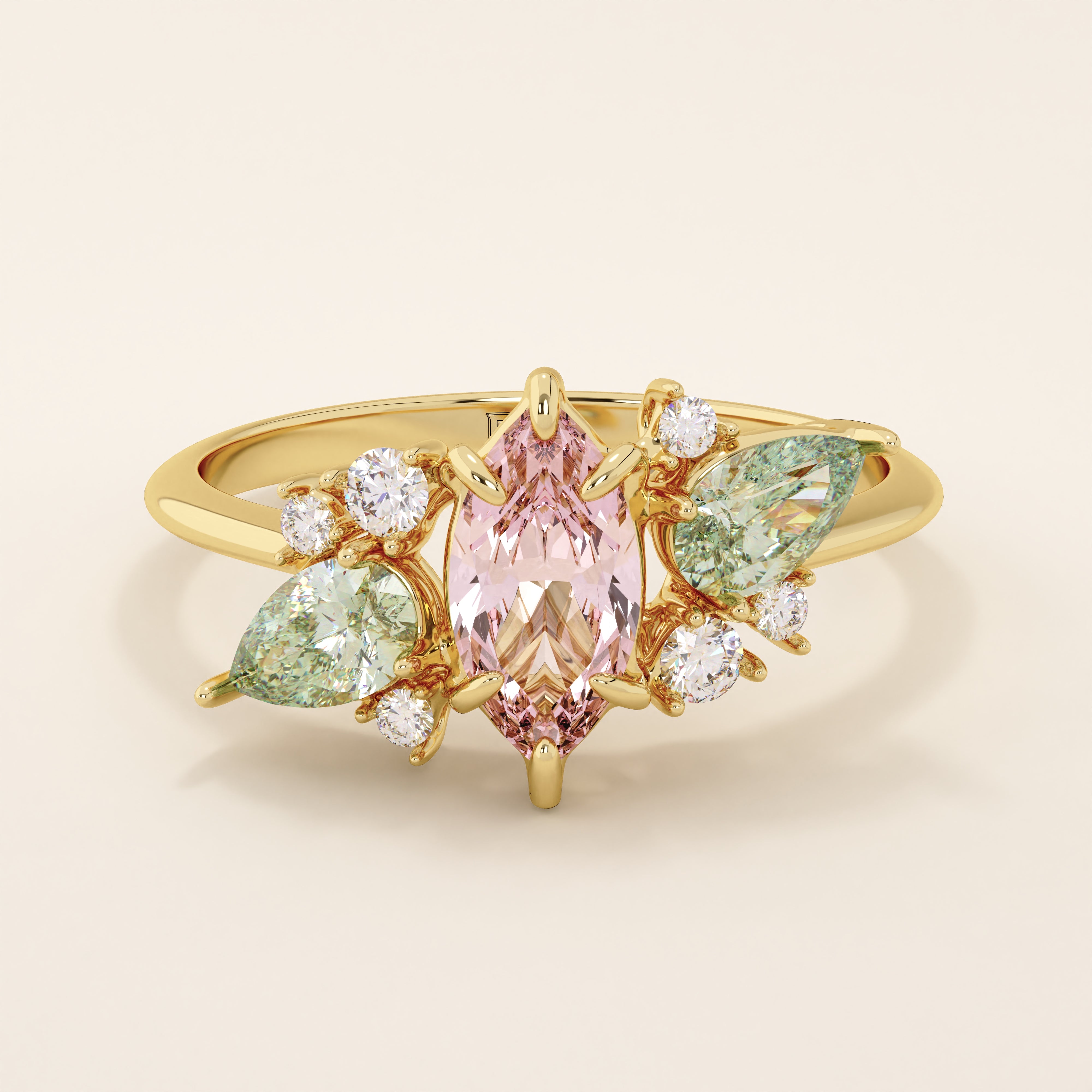 Peach Morganite Engagement Ring - BRENNMORE 