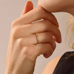 14k solid gold  geometric textured patterned slim unisex wedding band alliance