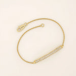 14K SOLID GOLD PAVE MOISSANITE BAR BRACELET FOR WOMEN