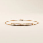 14K SOLID GOLD PAVE MOISSANITE BAR BRACELET FOR WOMEN