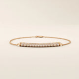 14K SOLID GOLD PAVE MOISSANITE BAR BRACELET FOR WOMEN