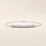 14K SOLID GOLD PAVE MOISSANITE BAR BRACELET FOR WOMEN