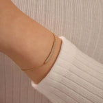 14K SOLID GOLD PAVE MOISSANITE BAR BRACELET FOR WOMEN