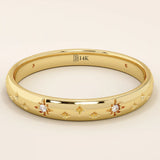 PAVE CZ CELESTIAL STAR 14K SOLID GOLD WEDDING RING