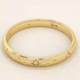 PAVE CZ CELESTIAL STAR 14K SOLID GOLD WEDDING RING