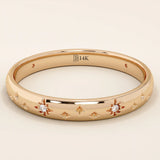 PAVE CZ CELESTIAL STAR 14K SOLID GOLD WEDDING RING