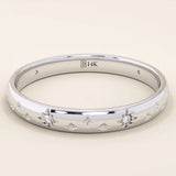 PAVE CZ CELESTIAL STAR 14K SOLID GOLD WEDDING RING
