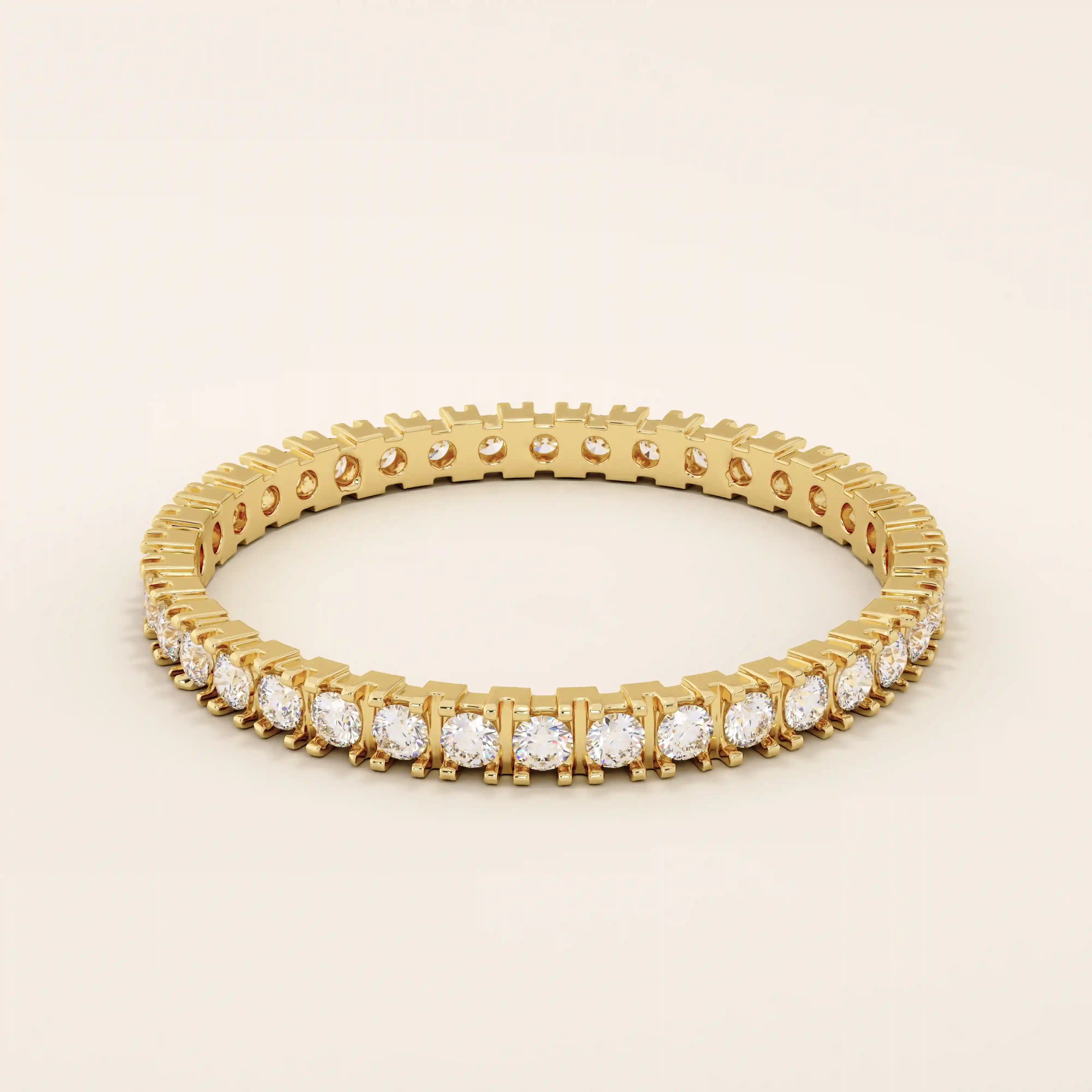 PAVE ETERNITY MOISSANITE WEDDING RING IN 14K GOLD
