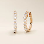 PAVE CZ HOOP EARRING IN SOLID GOLD