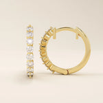 PAVE CZ HOOP EARRING IN SOLID GOLD