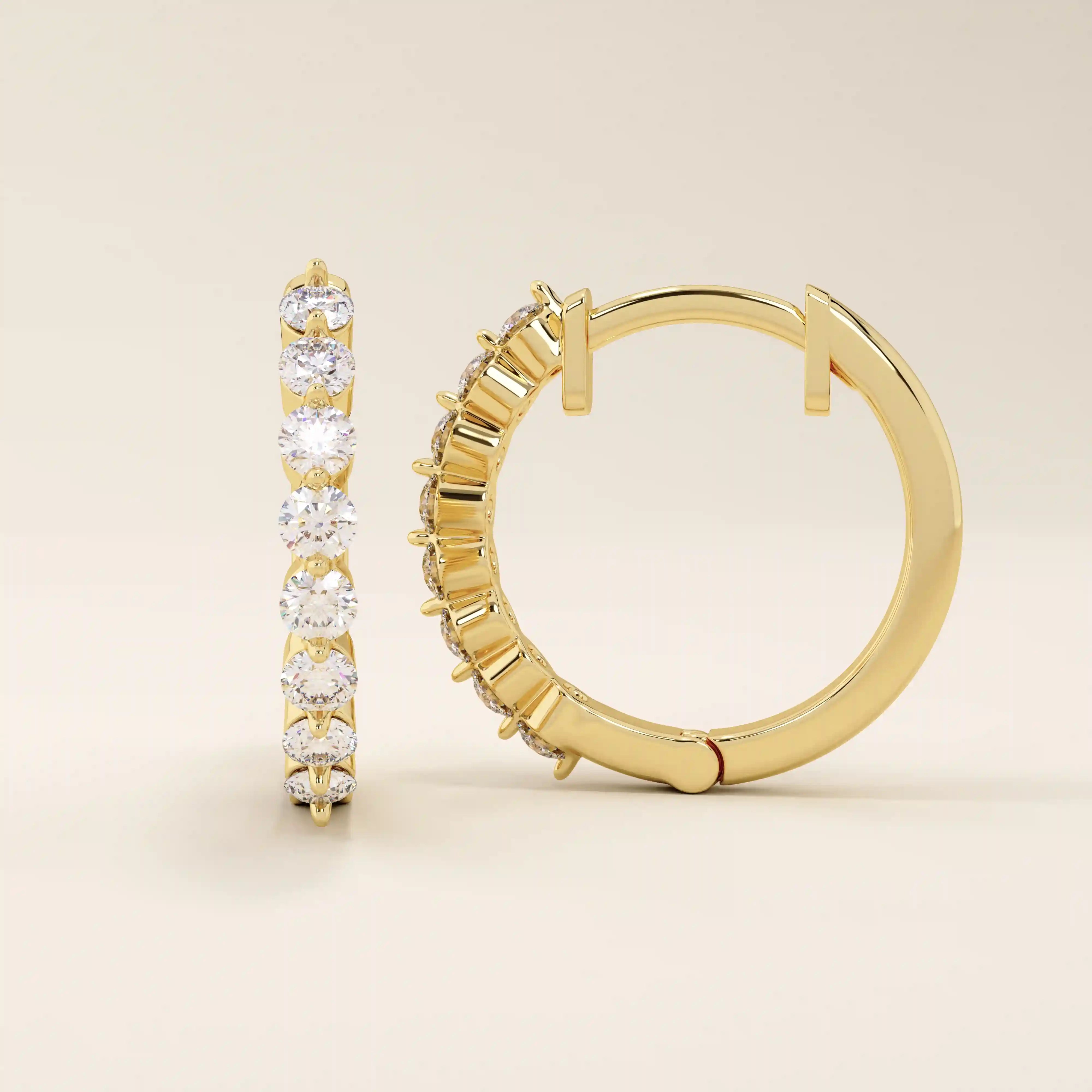 PAVE CZ HOOP EARRING IN SOLID GOLD