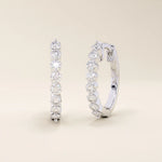 PAVE CZ HOOP EARRING IN SOLID GOLD