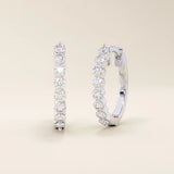 PAVE CZ HOOP EARRING IN SOLID GOLD