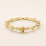 14k solid gold tiny moissanite small cross rosary praying ring