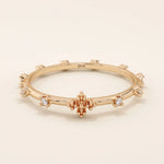 14k solid gold tiny moissanite small cross rosary praying ring