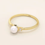 PEARL SOLITAIRE ENGAGEMENT RING IN 14K SOLID GOLD