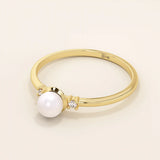 PEARL SOLITAIRE ENGAGEMENT RING IN 14K SOLID GOLD