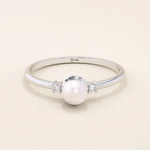 PEARL SOLITAIRE ENGAGEMENT RING IN 14K SOLID GOLD