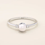 PEARL SOLITAIRE ENGAGEMENT RING IN 14K SOLID GOLD
