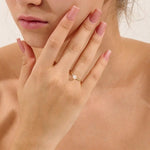 PEARL SOLITAIRE ENGAGEMENT RING IN 14K SOLID GOLD