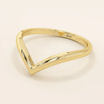 PLAIN CURVE chevron RING IN 14K SOLID GOLD